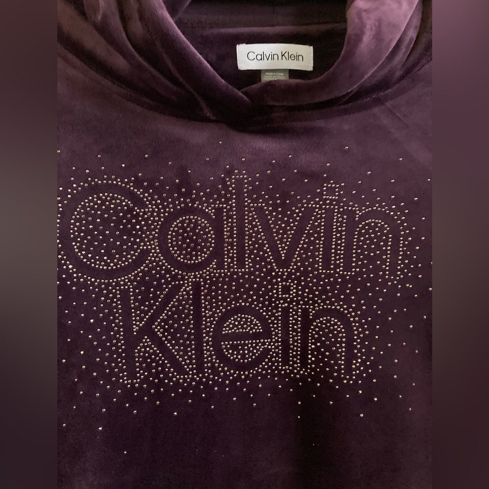 Calvin Klein Purple Hoodie with Gold Accents tshirt sweater - Picture 2 of 12